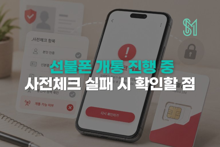 선불폰 사전체크 실패 이유 | 개통이 안될 때 확인할 4가지