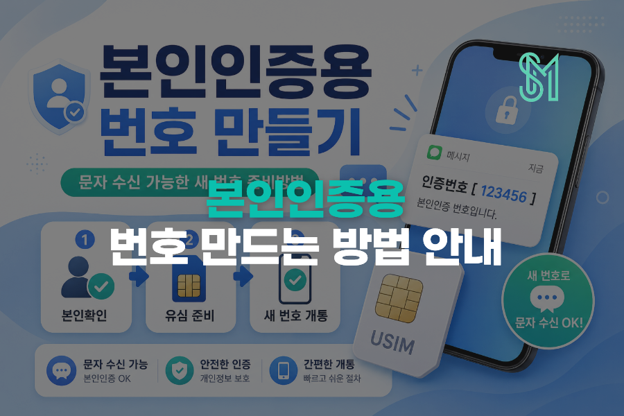 본인인증용 번호 만들기 문자 수신 가능한 새 번호 개통 방법 안내