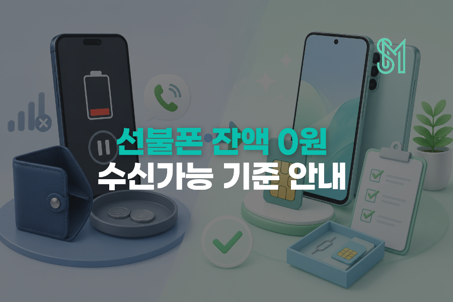 선불폰 잔액 0원 상태에서 수신 가능 기간과 새 번호 준비 기준을 확인하는 안내 이미지